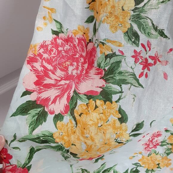 Cynthia Rowley 100% Linen Floral Sun Dress V Neck Mini Dress Womens 6 Resort - Picture 4 of 12